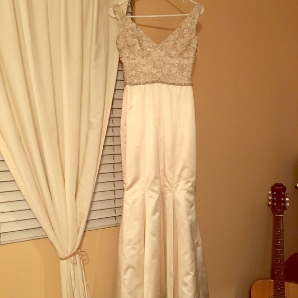 Lazaro Off-the-Shoulder Wedding Dress - Picture 2 of 8